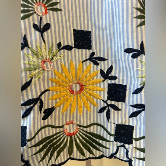 Skies Are Blue Striped Blue and White Blouse - Picture 3 of 4